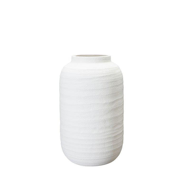 Stylish Large White Terracotta Matte Vase for Modern Interiors
