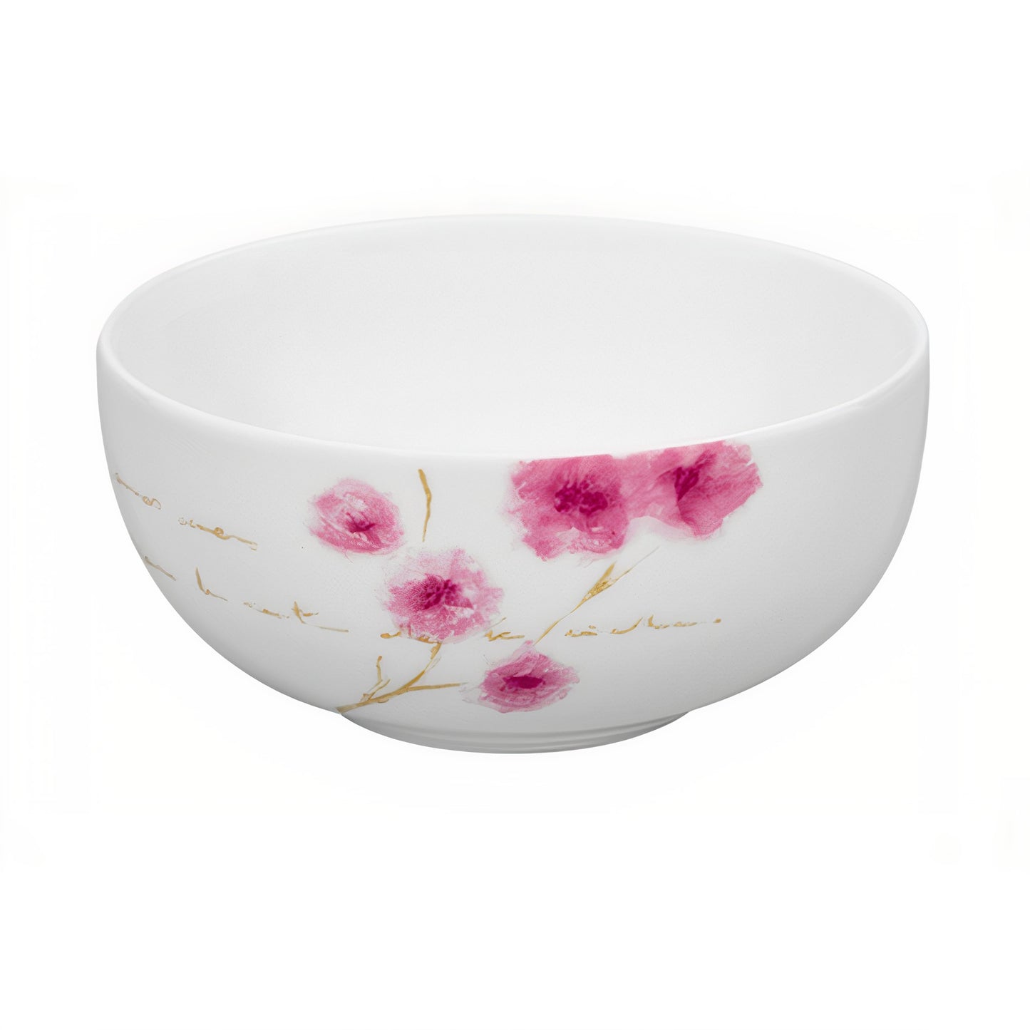 Elegant Vista Alegre Arigato Bowl - White and Pink Flowers