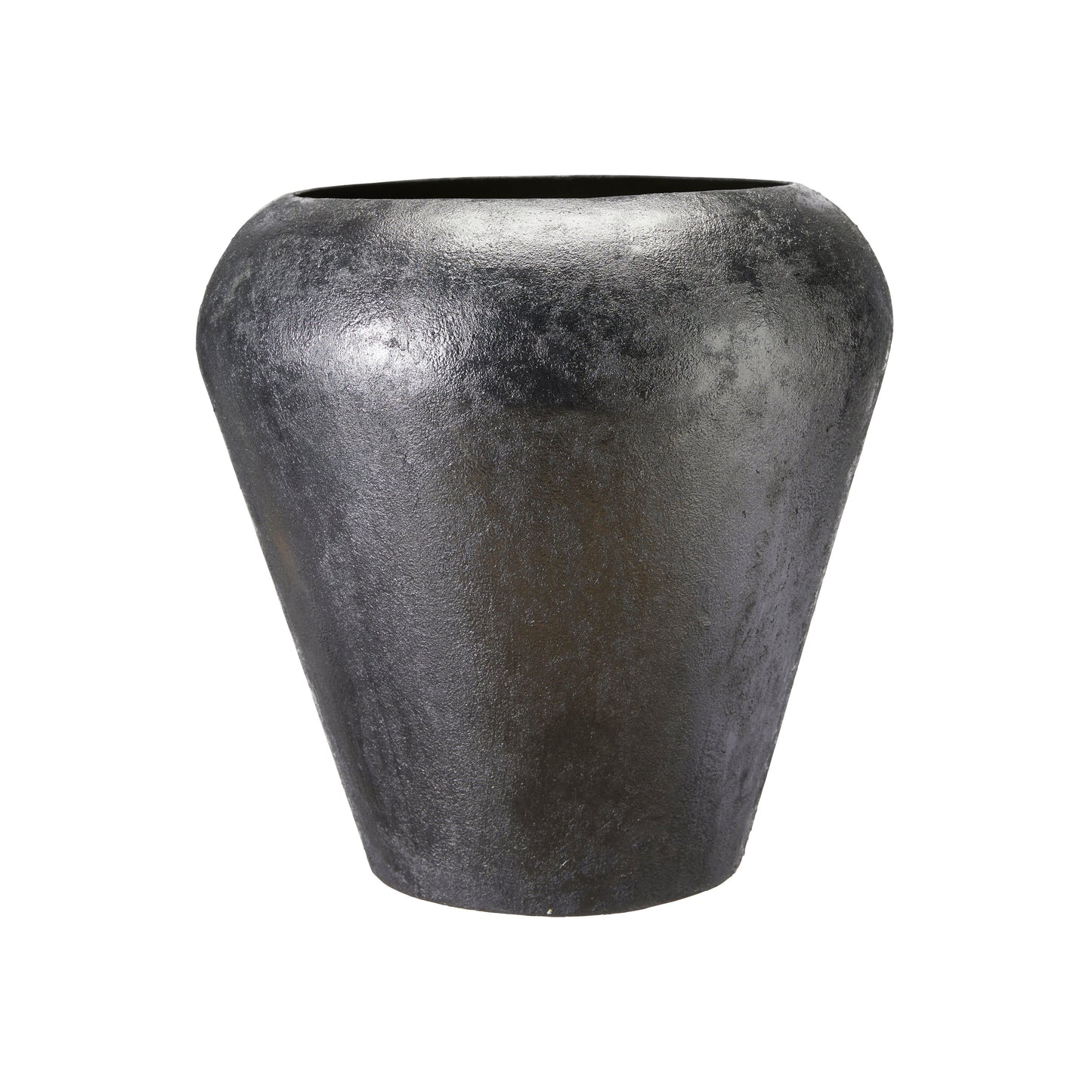 Elegant Set of 2 Large Black Iron Plant Pots