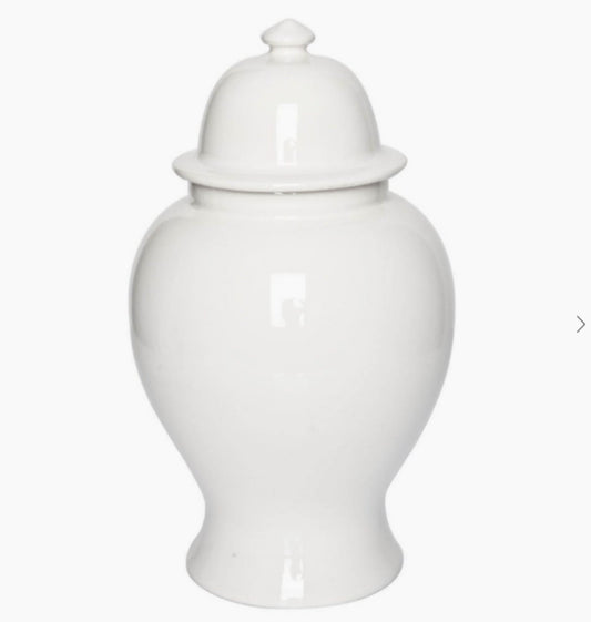 Cream Porcelain Temple Jar