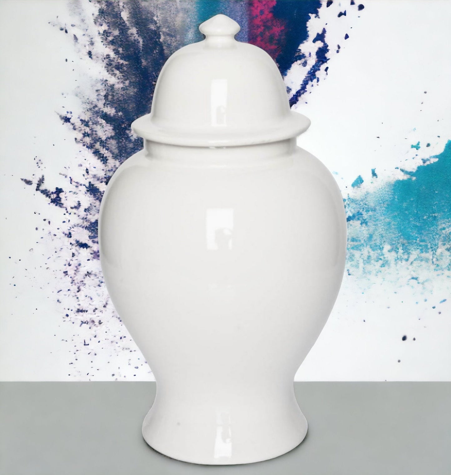 Cream Porcelain Temple Jar
