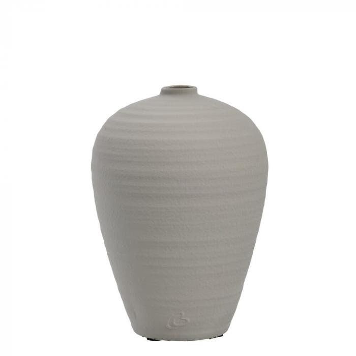 Elegant Silver Grey Stoneware Vase - Modern Home Decor