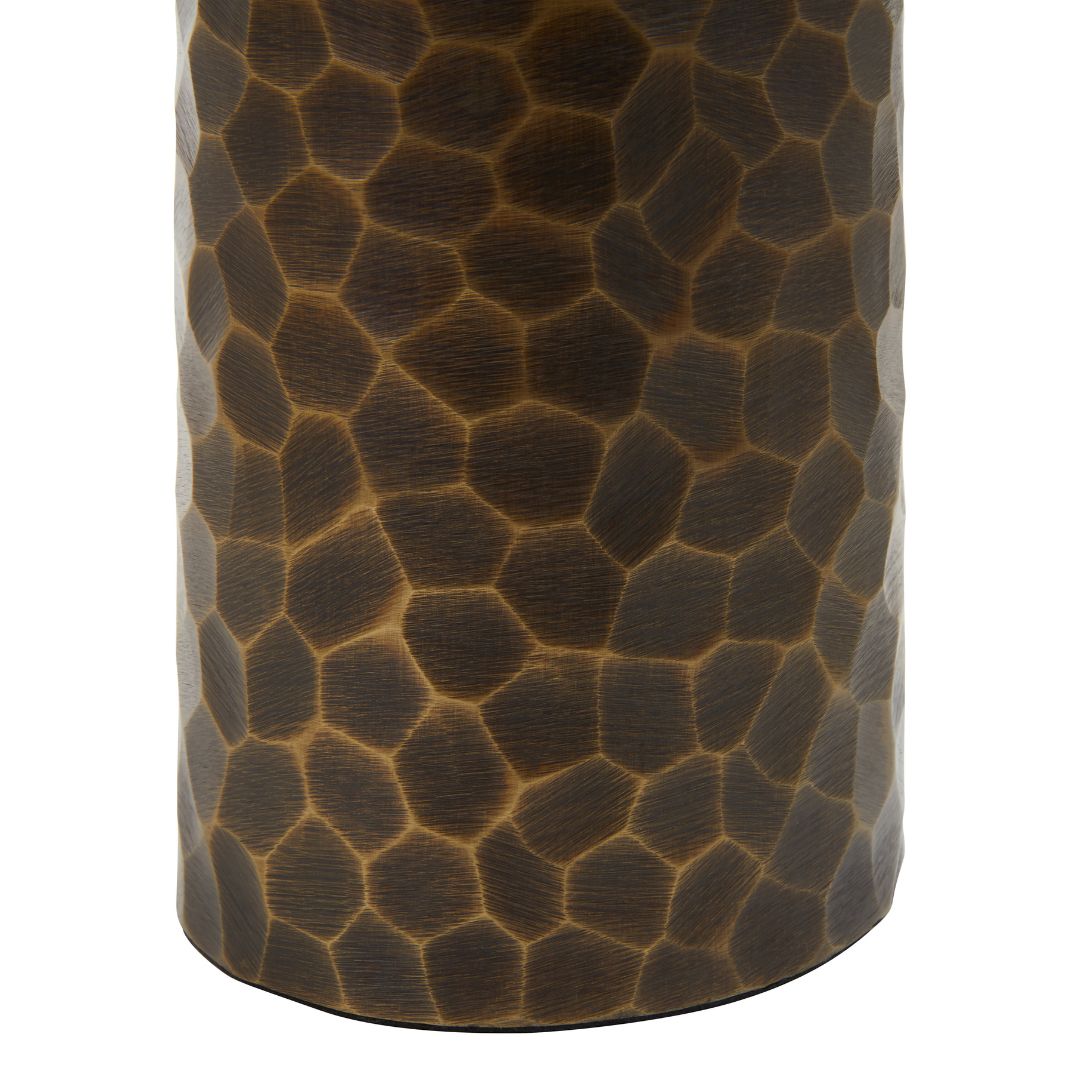 Timeless Antique Gold Metal Vase - Large Size with Stunning Hammered Detail