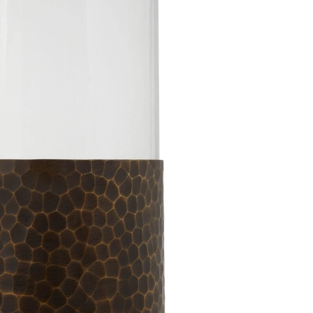 Chic Large Floor Hurricane Candle Holder in Brown & Gold for Home Decor