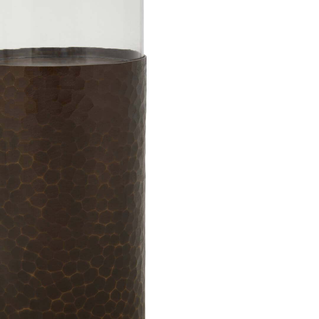 Small Elegant Brown & Gold Hurricane Candle Holder