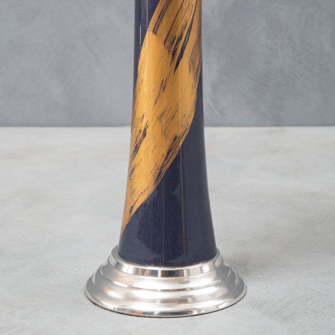 Chic Blue and Gold Decorative Candle Holder
