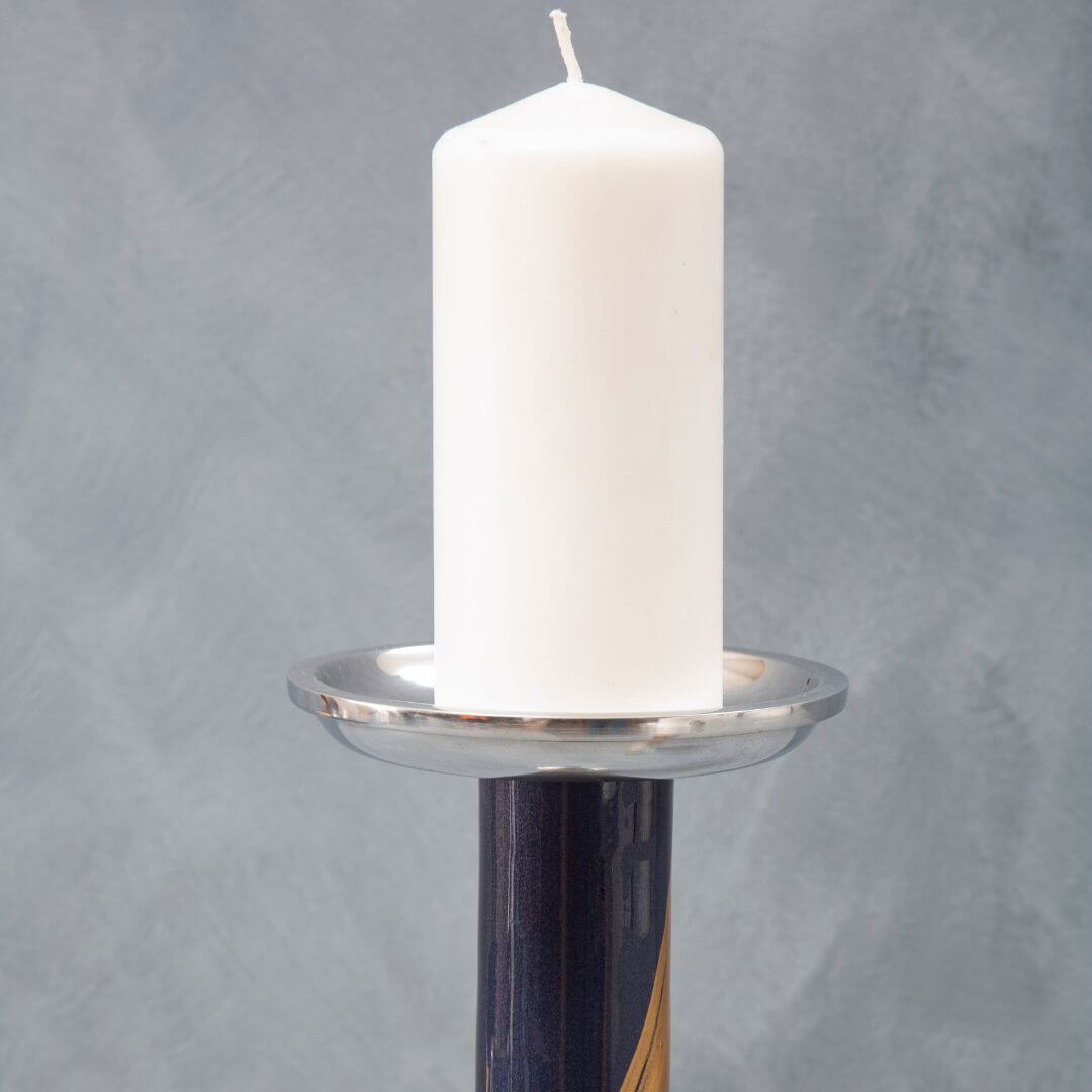 Chic Blue and Gold Decorative Candle Holder