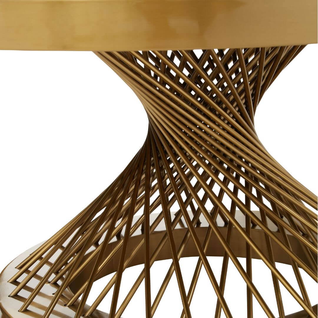 Luxury Hourglass Coffee Table with Elegant Gold Base