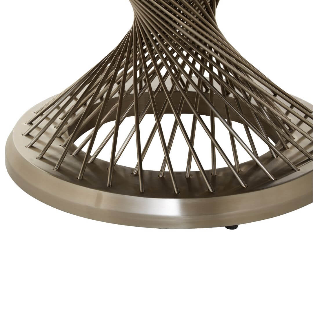 Modern Hourglass Coffee Table in Luxe Silver Finish