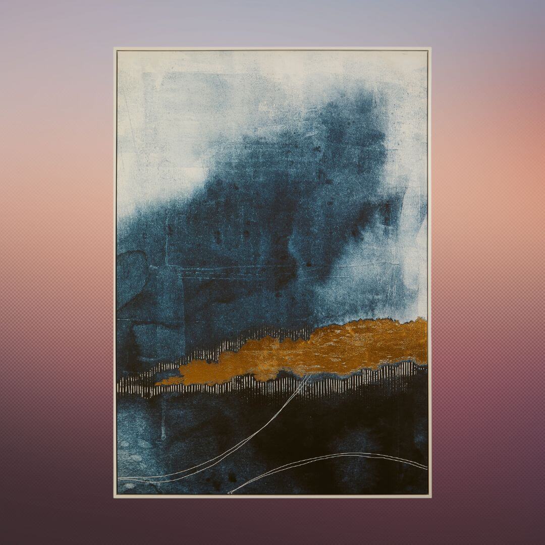 Astratto Blue And Gold Wall Art