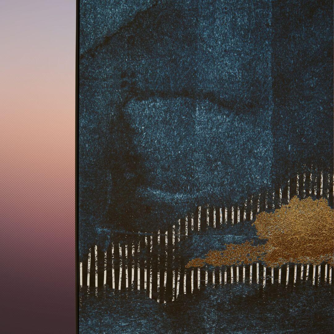 Astratto Blue And Gold Wall Art