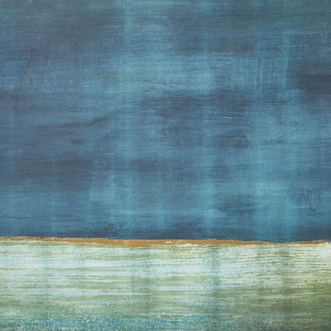 Astratto Moonlit Seascape Art with Metallic Gold Detailing