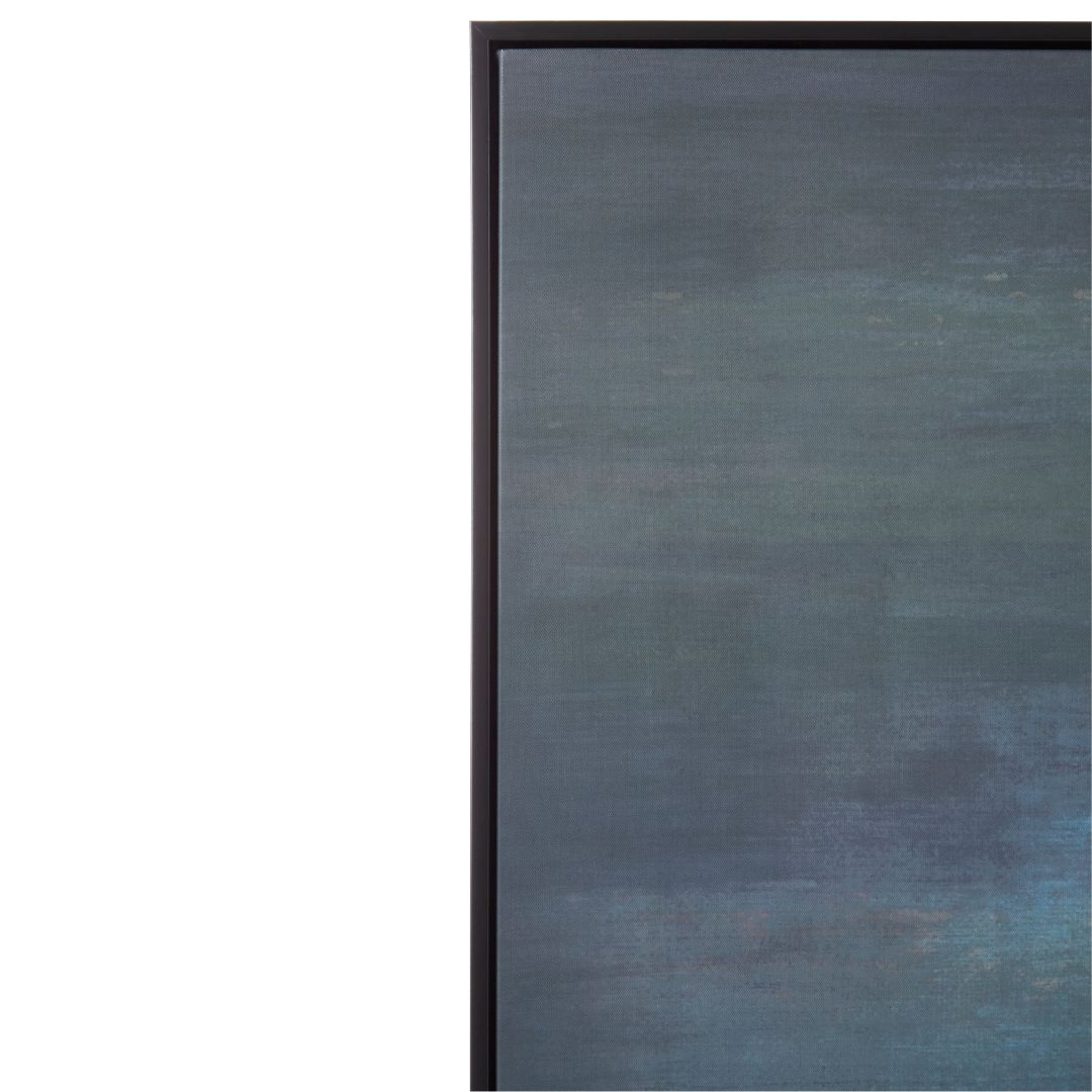 Astratto Moonlit Seascape Art with Metallic Gold Detailing