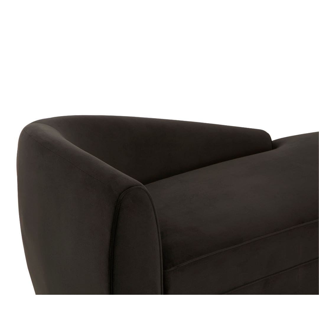 Luxurious Black Velvet Chaise Longue - Elegant Home Decor