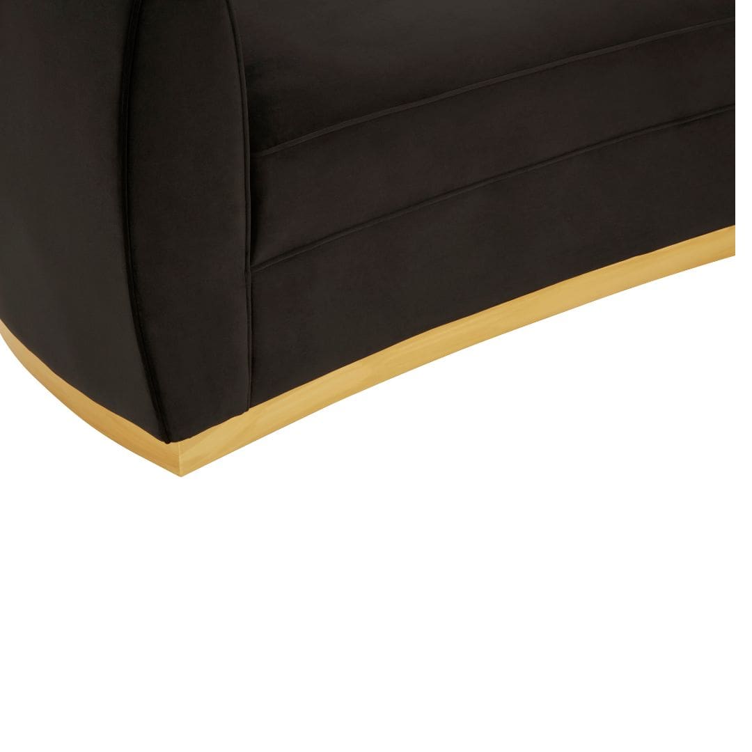 Luxurious Black Velvet Chaise Longue - Elegant Home Decor