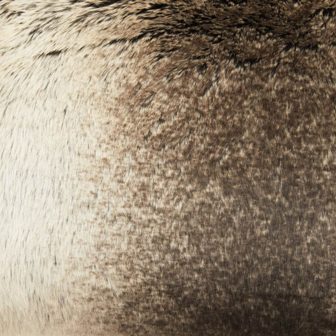 Plush Mocha Ombre Faux Fur Rectangle Cushion