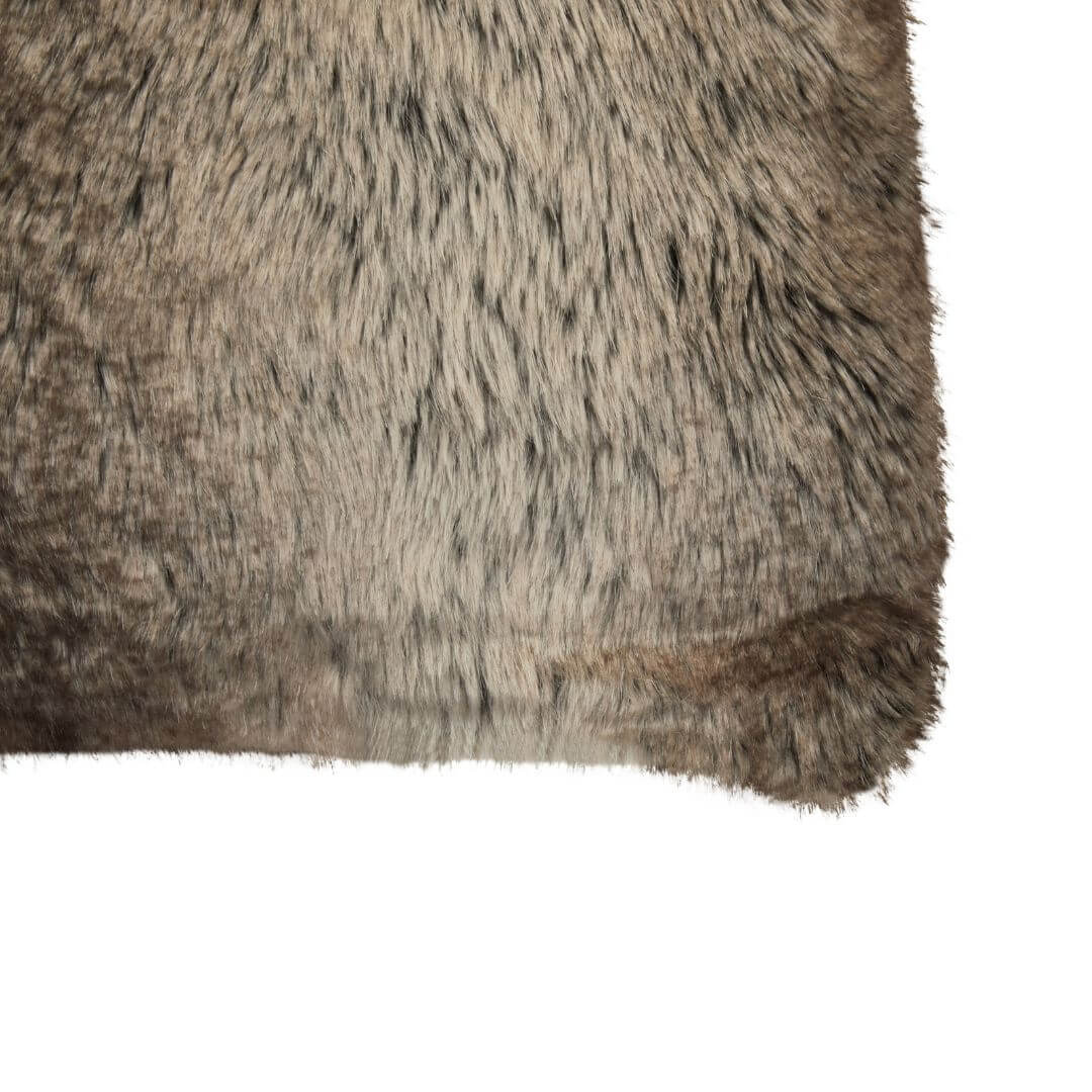 Sumptuous Mocha Ombre Faux Fur Square Cushion