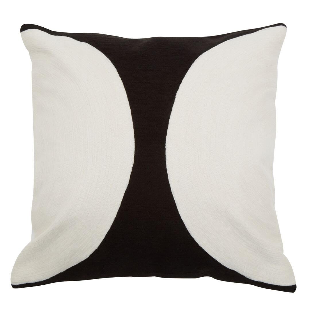 Modern Black & White Semi-Circular Cushion