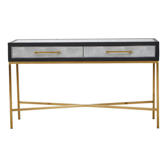 Stylish Cadiz Grey Console Table with Luxe Shagreen Finish