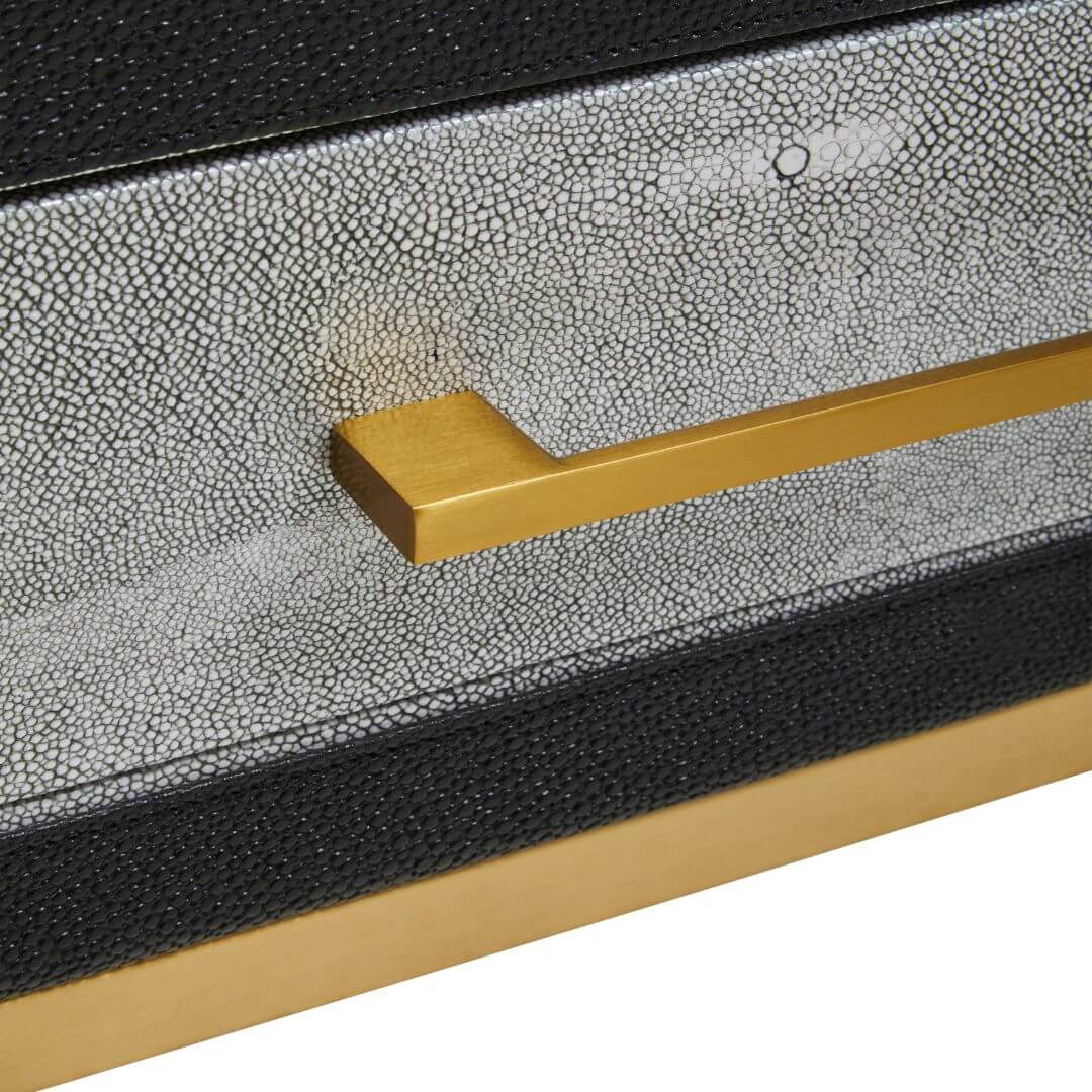 Stylish Cadiz Grey Console Table with Luxe Shagreen Finish