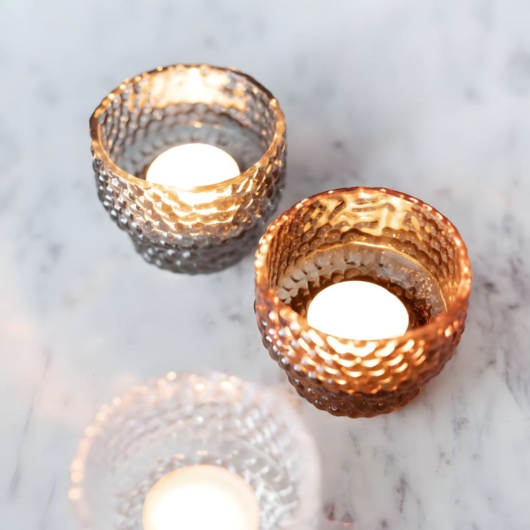 Chic Multicolor Glass Votives Set of 3