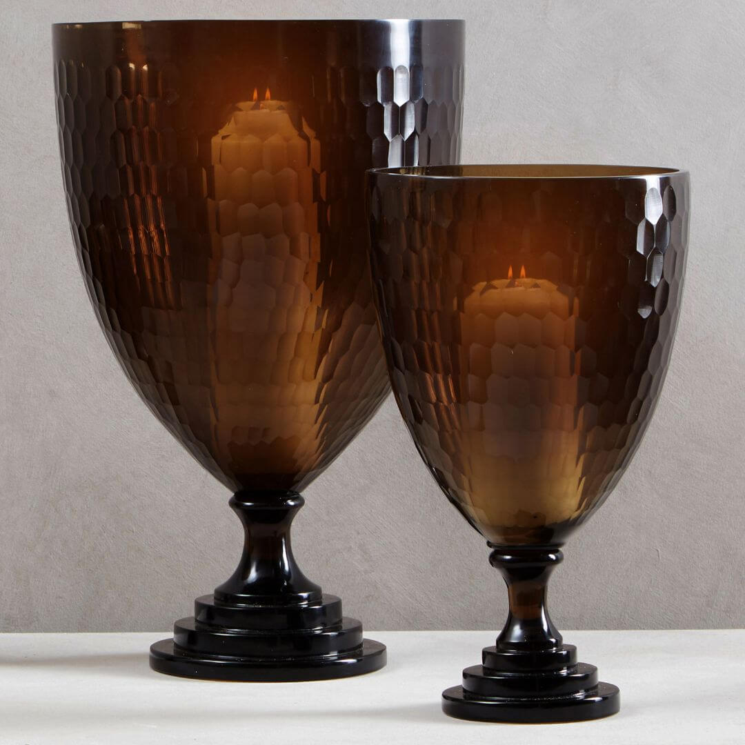 Chic Large Honeycomb Candle Holder - Stylish Glass Accent Piece