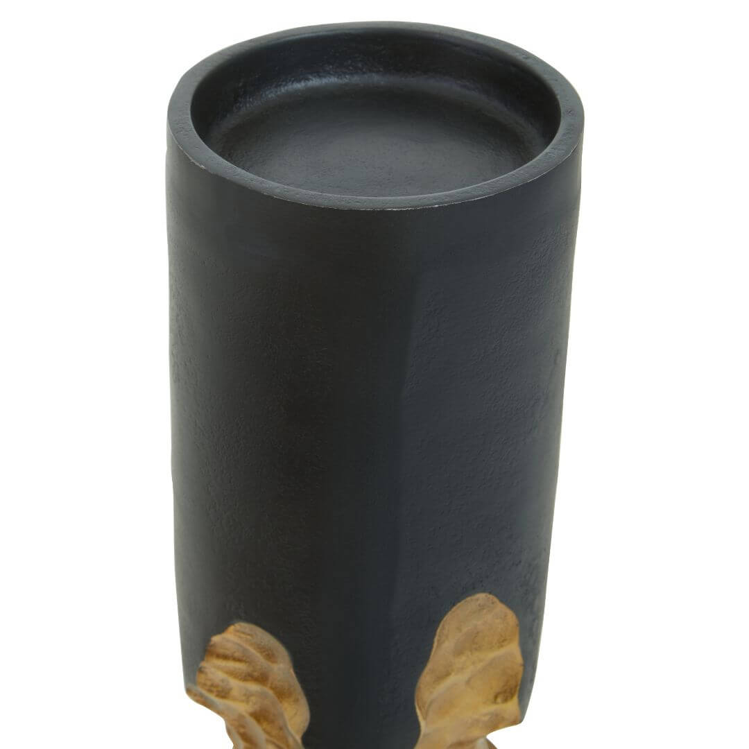 Sophisticated Large Gold Candle Holder with Unique Honeycomb Accent
