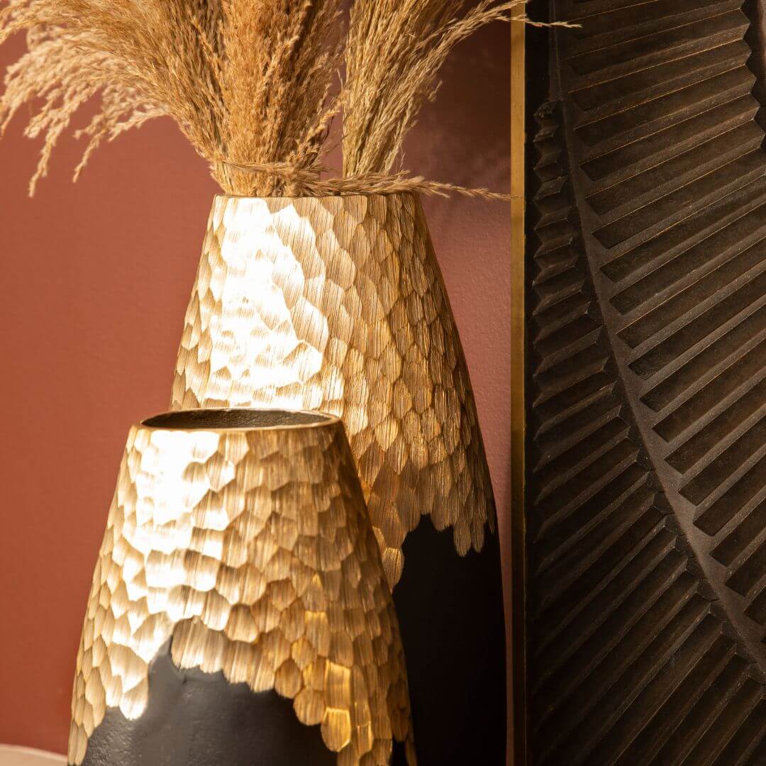 Chic Black and Gold Home Décor Vase