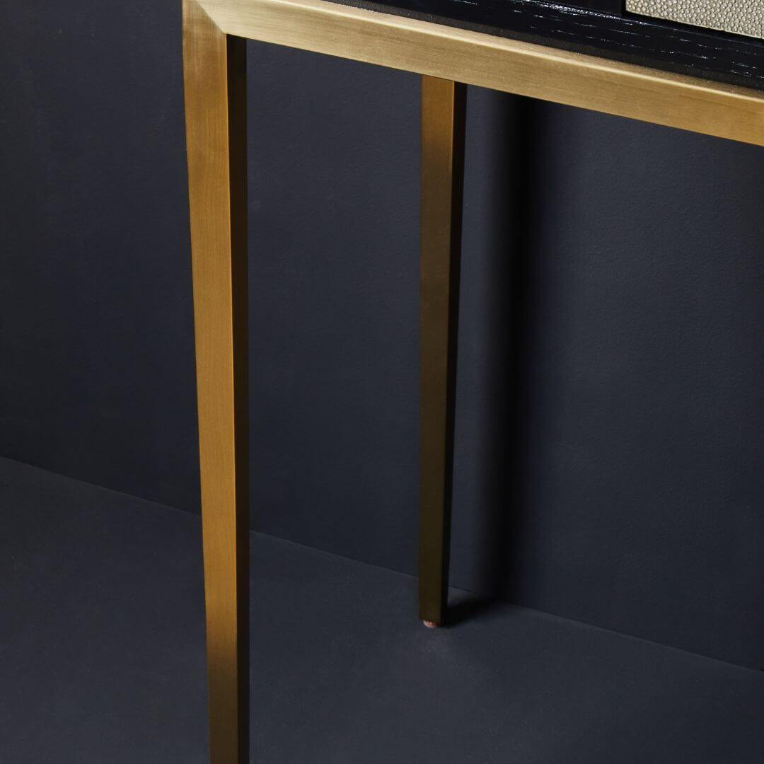 Luxurious Shagreen Effect Console Table with Drawer