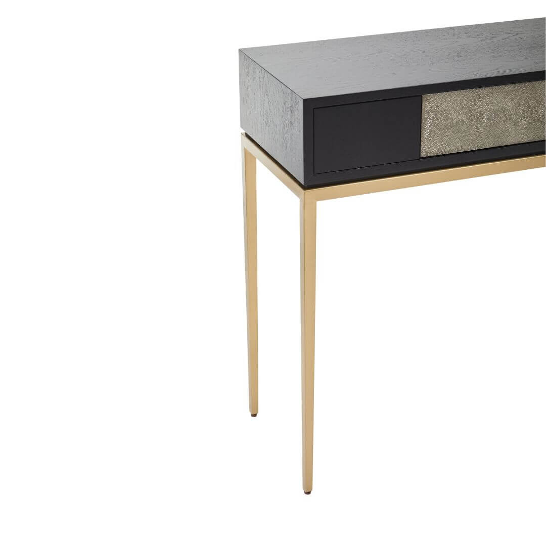 Luxurious Shagreen Effect Console Table with Drawer