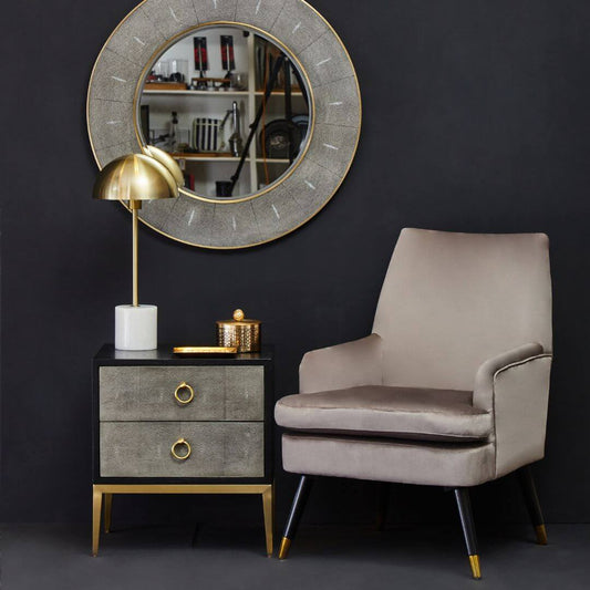 Stylish Grey Faux Shagreen Side Table - Contemporary Home Furniture