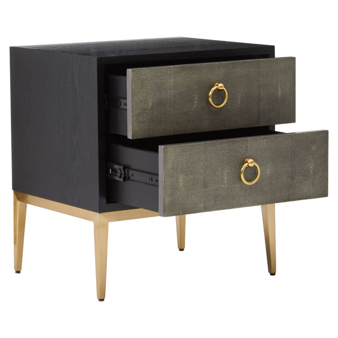 Stylish Grey Faux Shagreen Side Table - Contemporary Home Furniture