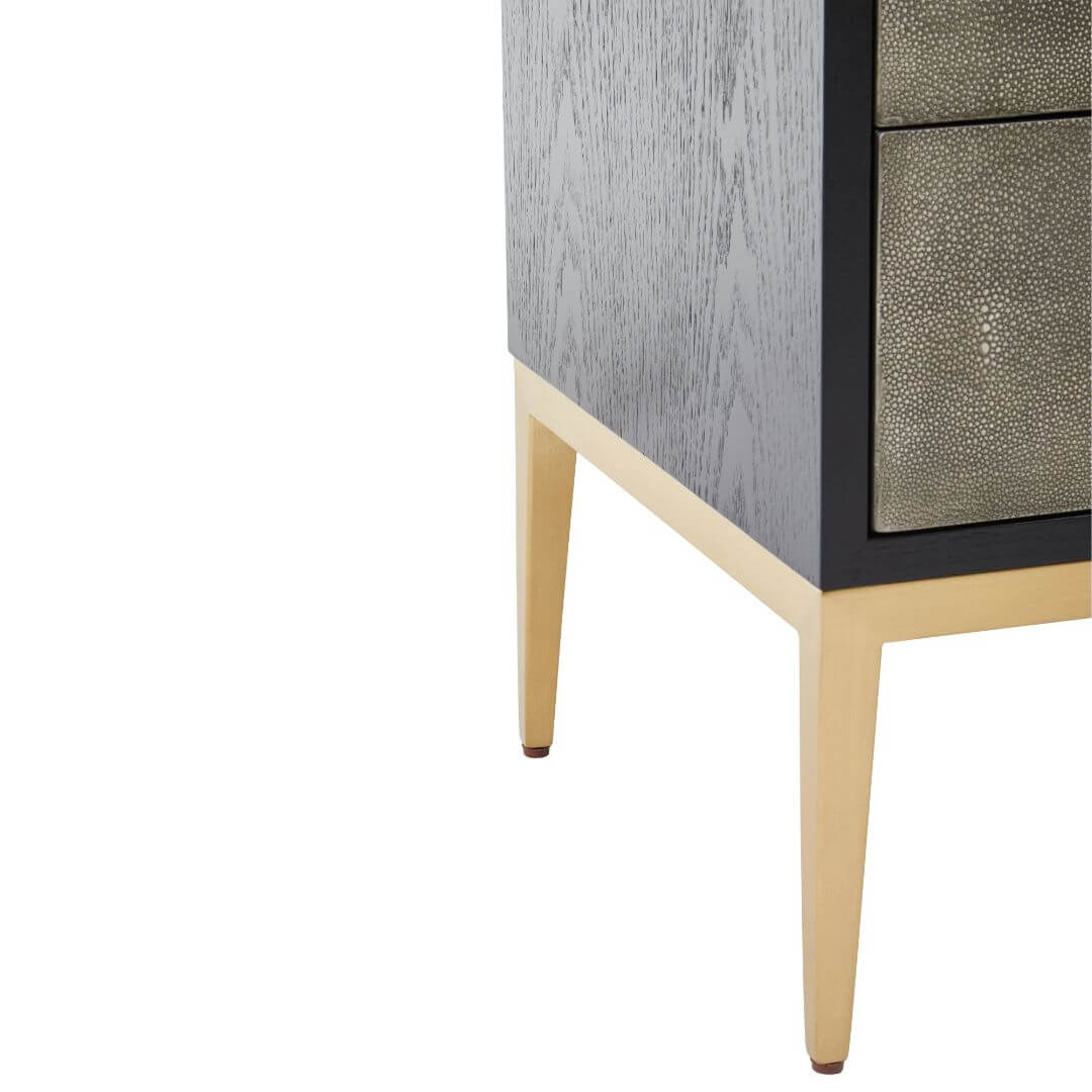 Stylish Grey Faux Shagreen Side Table - Contemporary Home Furniture