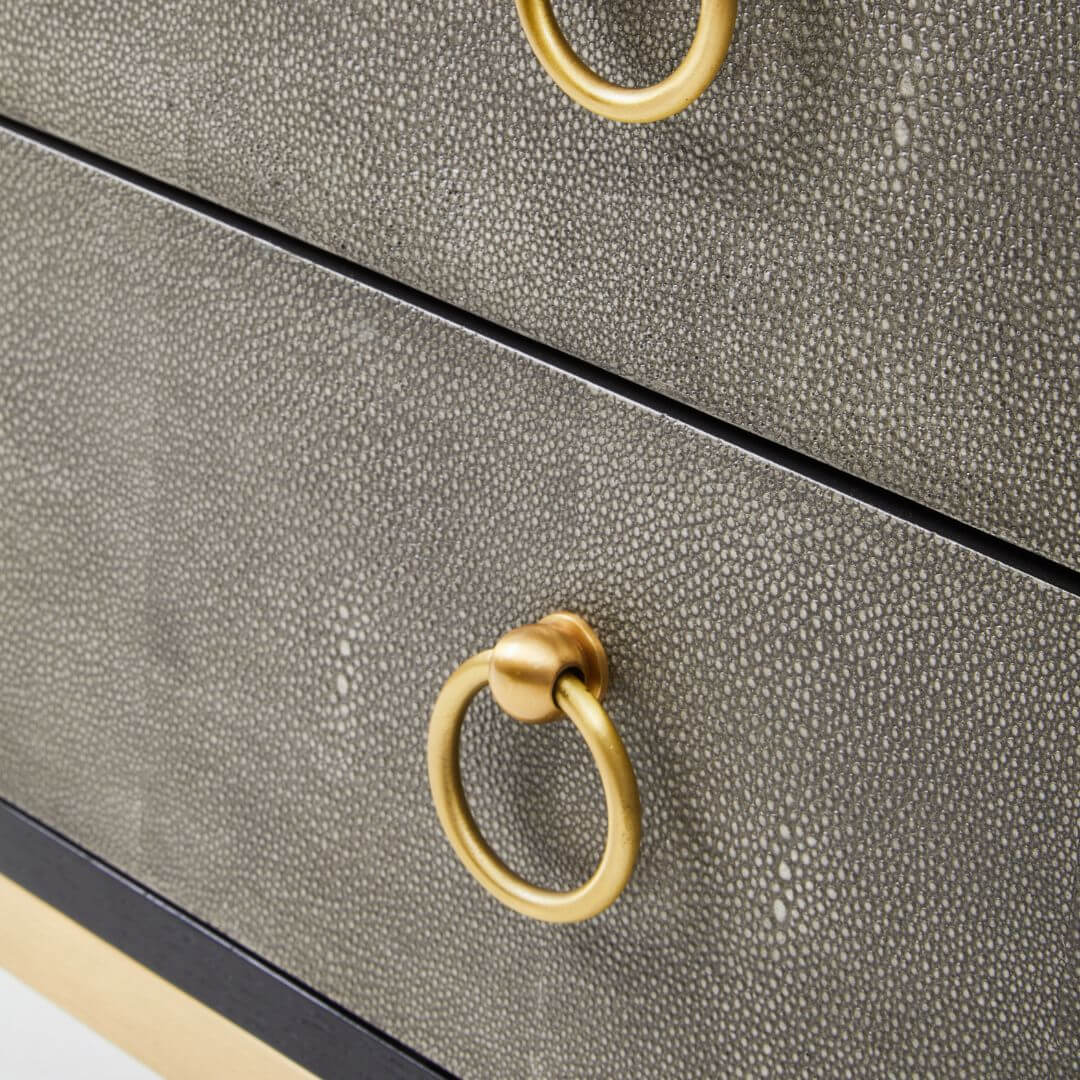 Stylish Grey Faux Shagreen Side Table - Contemporary Home Furniture