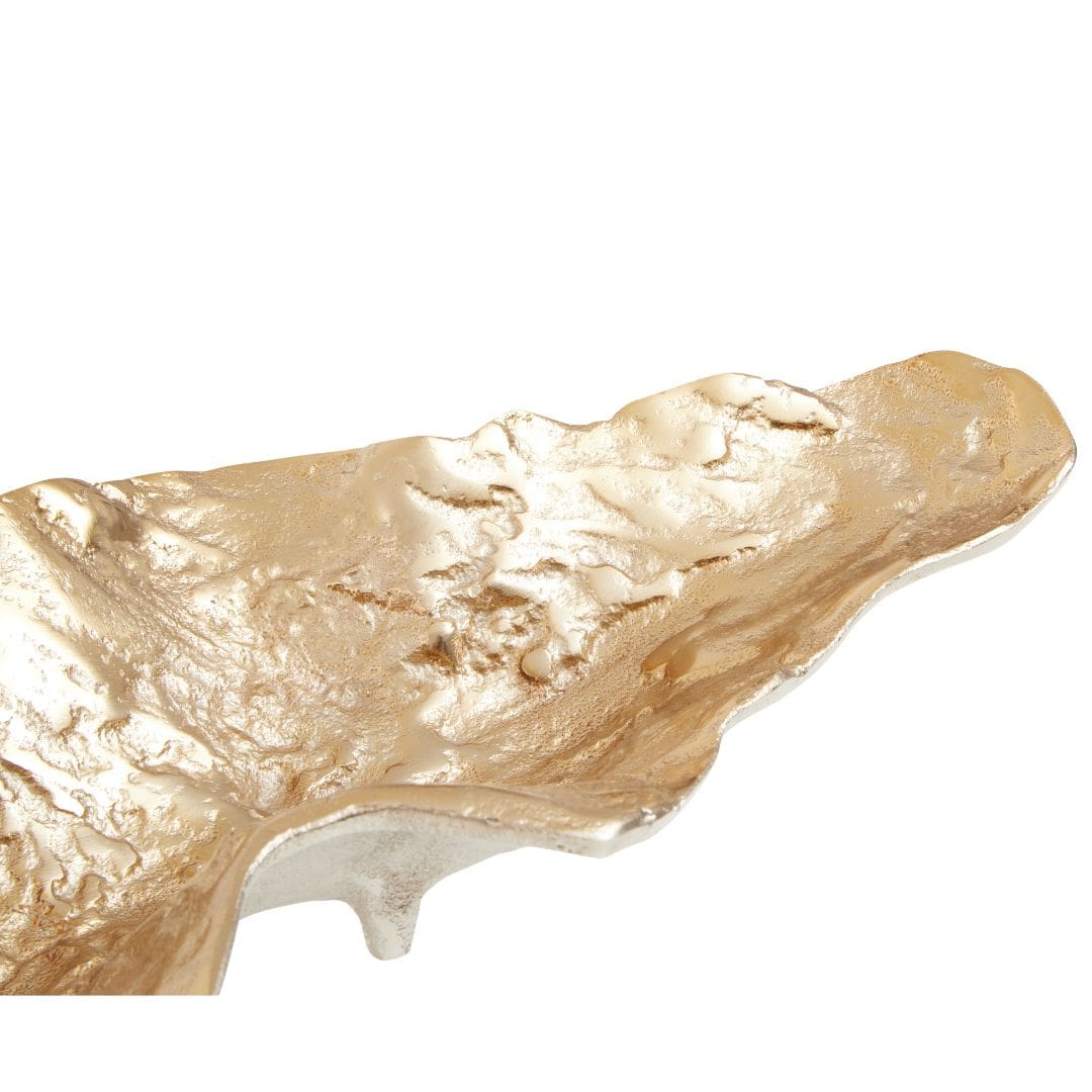 Luxury Leaf Shaped Ombre Silver Gold Dish for Home Decor