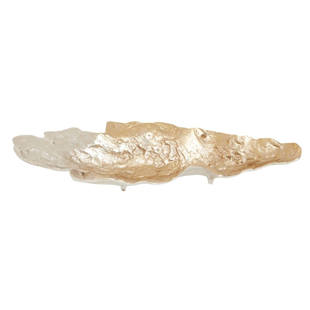 Luxury Leaf Shaped Ombre Silver Gold Dish for Home Decor