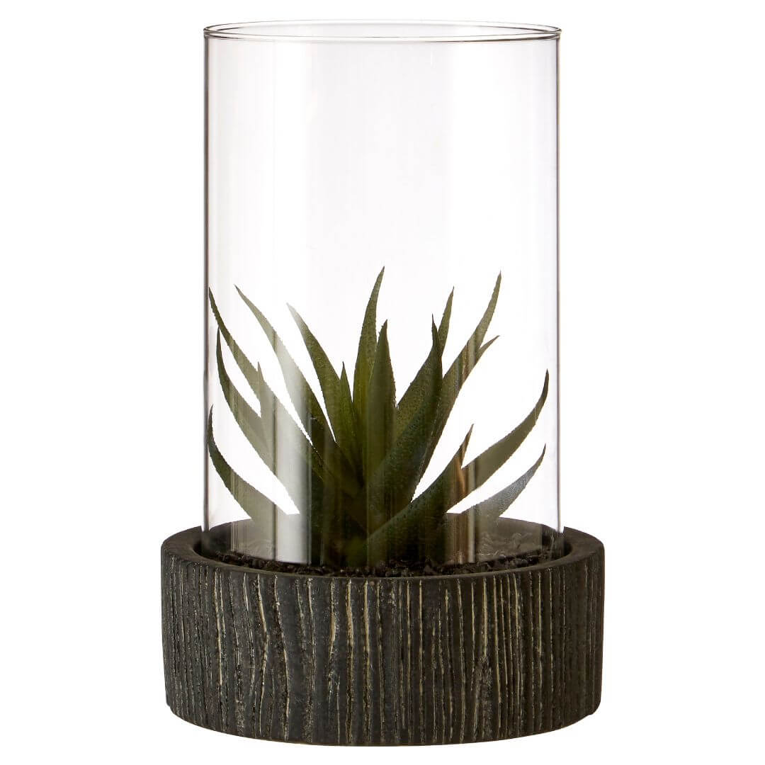 Elegant Artificial Succulent with Modern Black Base