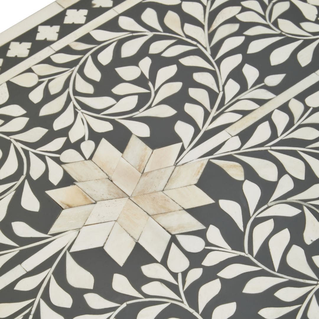 Handcrafted Grey Wood and Buffalo Bone Chest - Unique Statement Piece