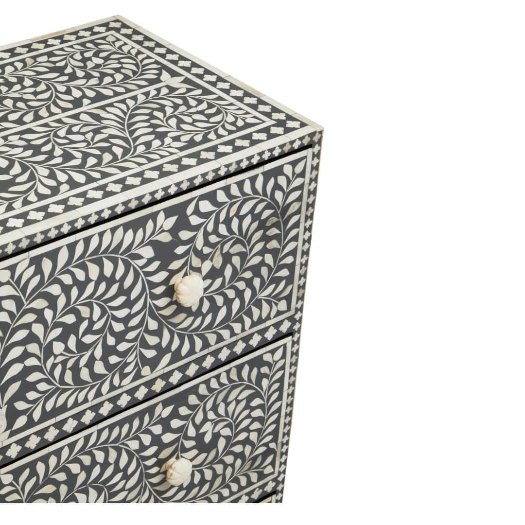 Handcrafted Grey Wood and Buffalo Bone Chest - Unique Statement Piece