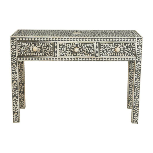 Modern Study Desk with White Bone and Grey Wood Details