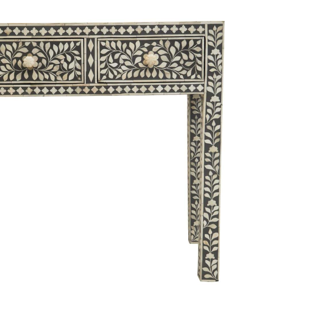 Modern Study Desk with White Bone and Grey Wood Details