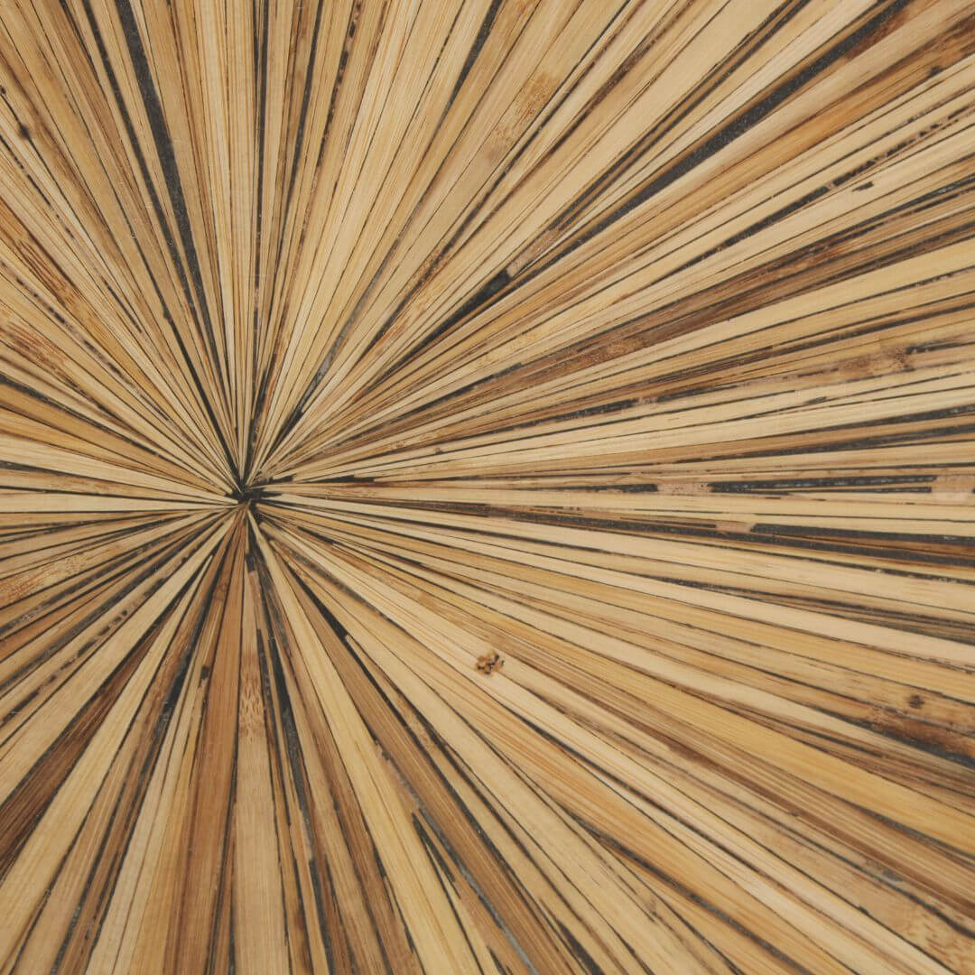 Stylish Bamboo Console Table Featuring a Unique Sunburst Design