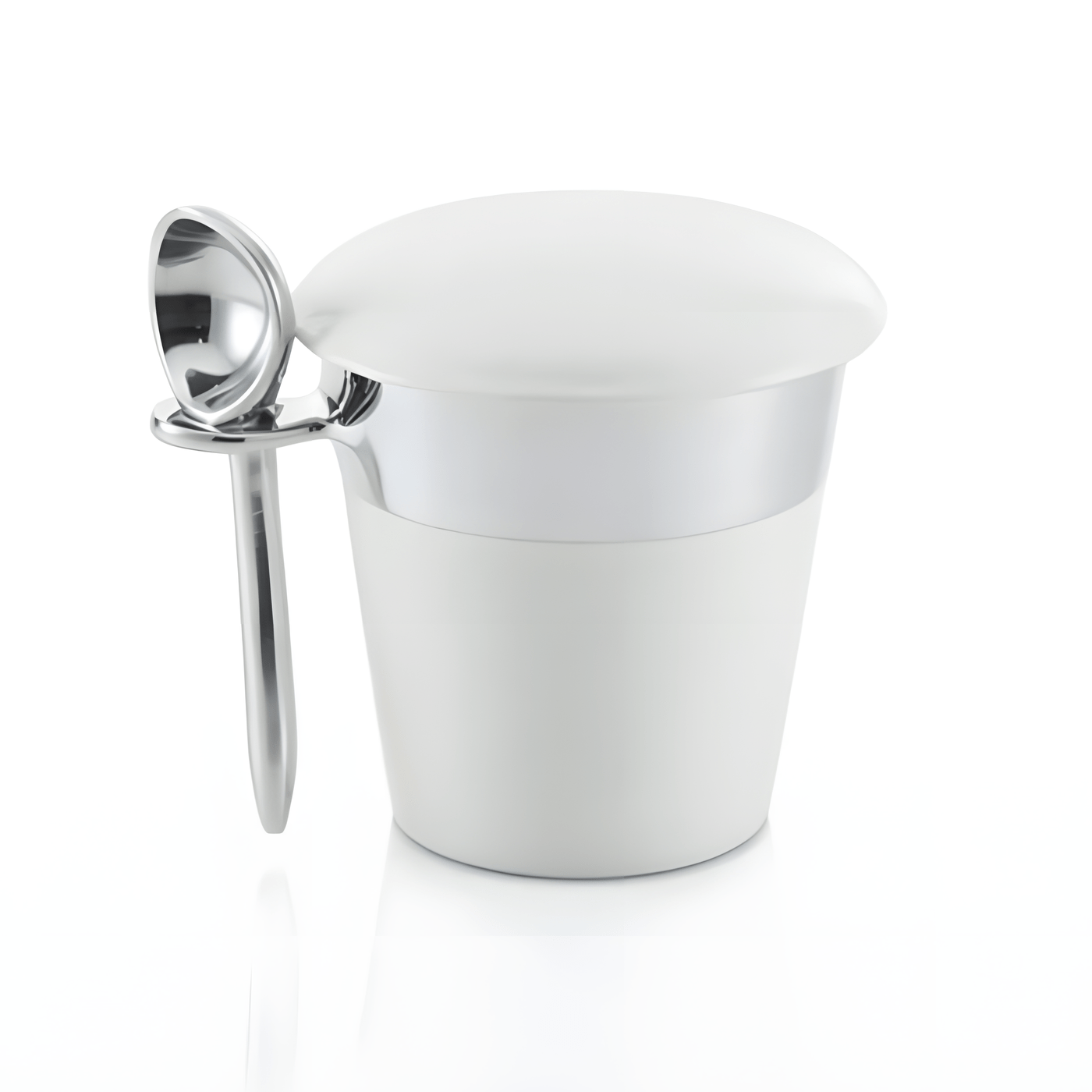 Stylish Nima Oberoi White & Silver Pint Ice Cream Server for Parties