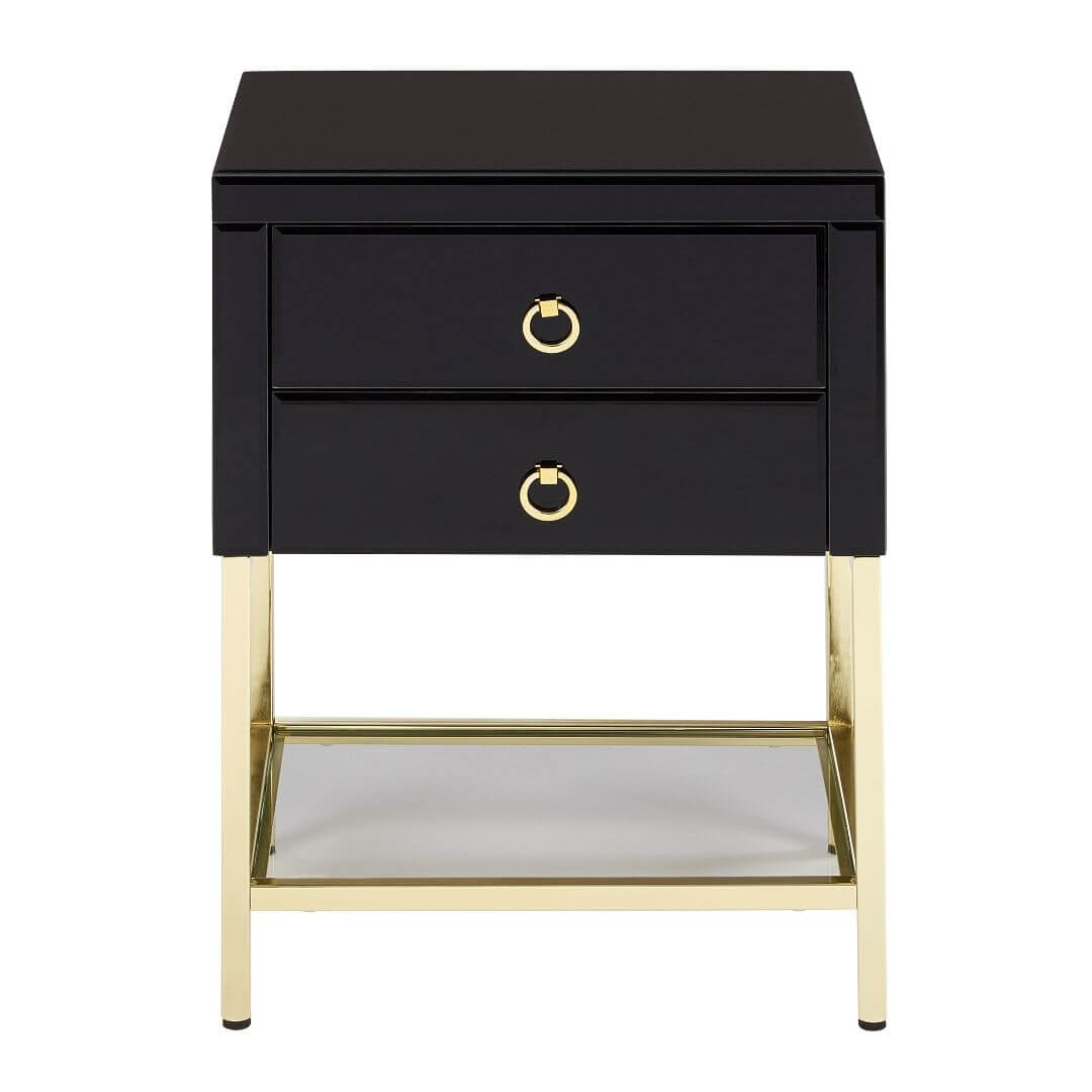 Elegant Chelsea Townhouse Side Table with Stylish Black & Gold Finish