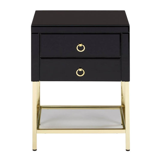 Elegant Chelsea Townhouse Side Table with Stylish Black & Gold Finish