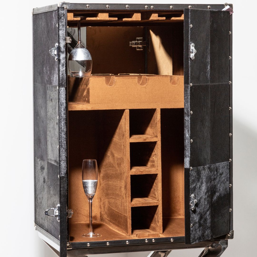 Elegant Chelsea Townhouse Cross Base Drinks Cabinet - Home Bar Organization