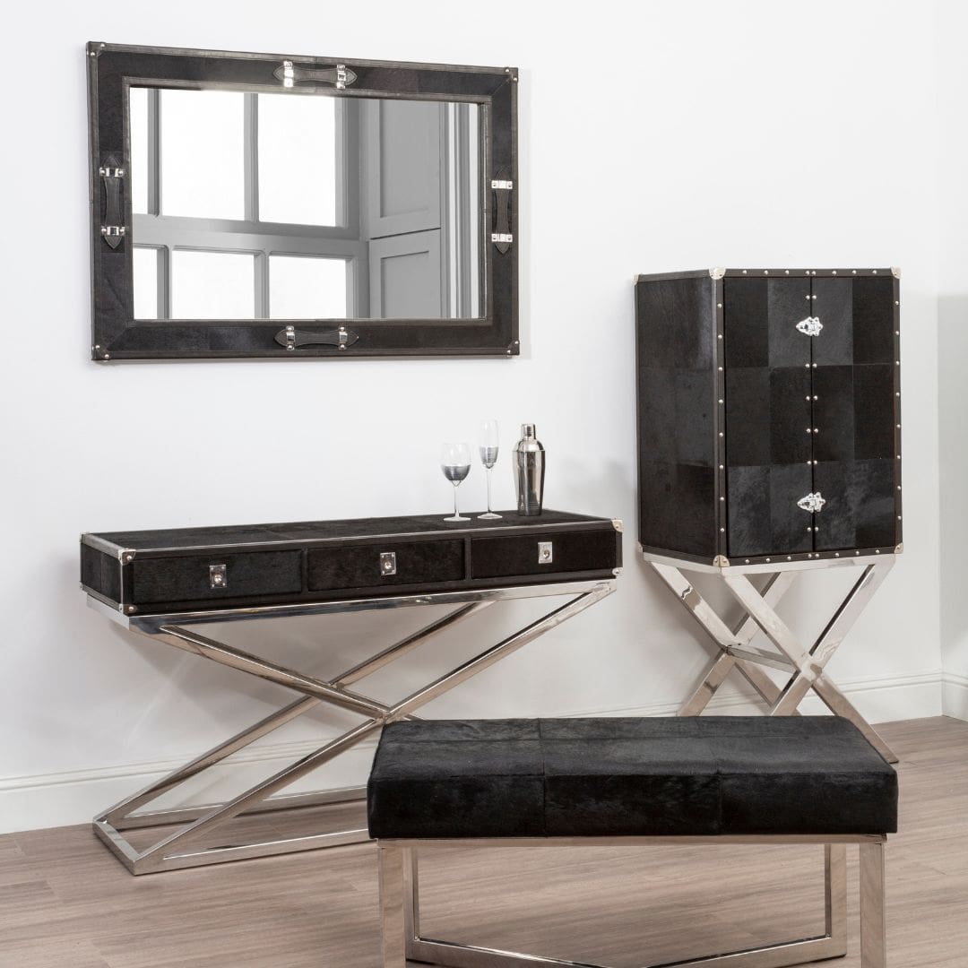 Elegant Chelsea Townhouse Cross Base Drinks Cabinet - Home Bar Organization