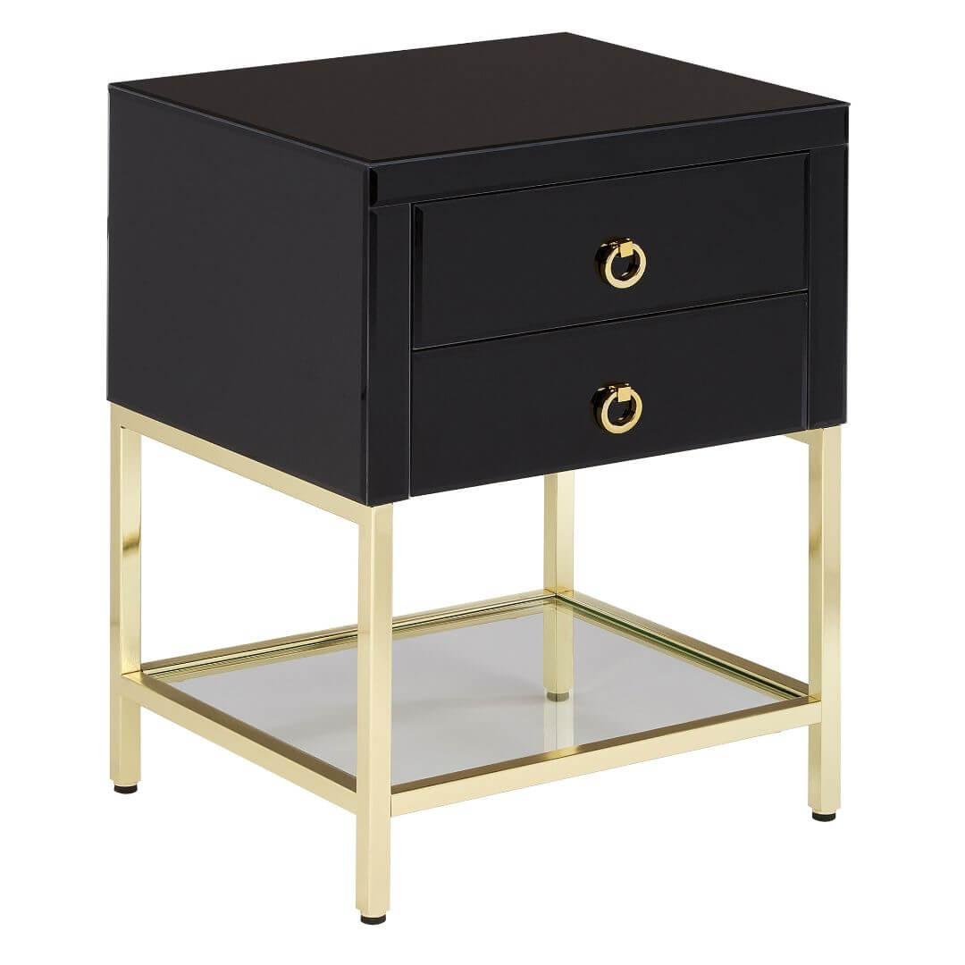 Elegant Chelsea Townhouse Side Table with Stylish Black & Gold Finish