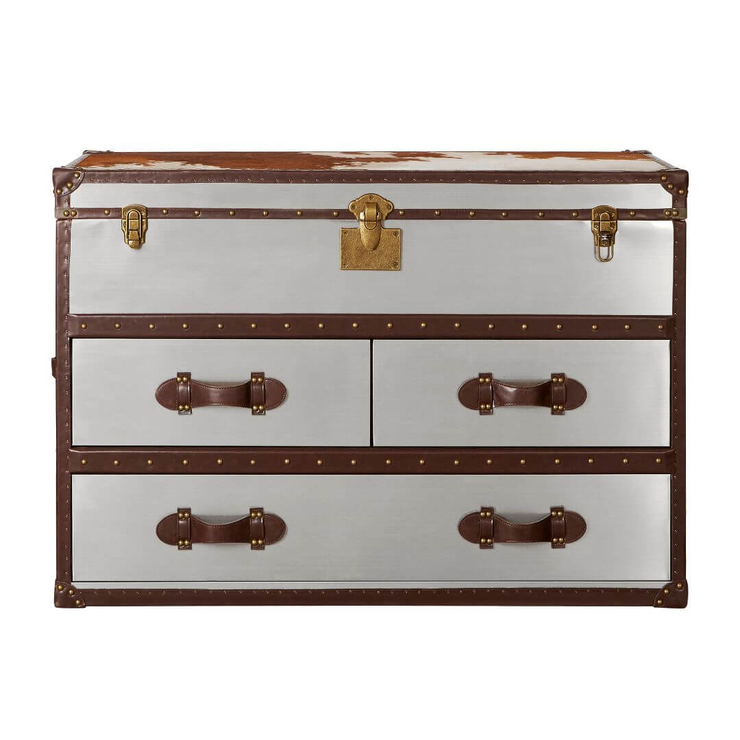 Chelsea Townhouse Stylish Brown and White Cowhide Cabinet