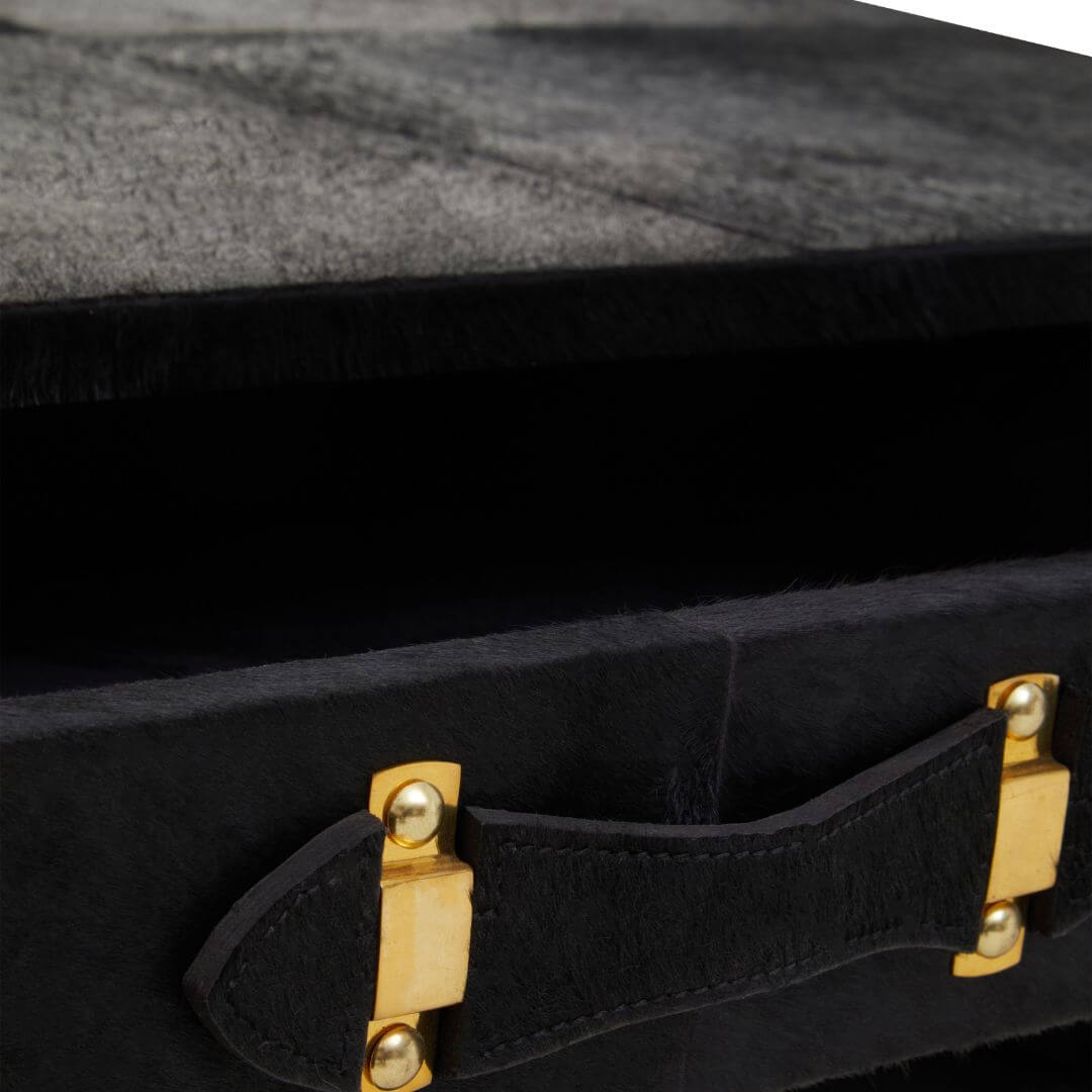 Statement Piece: Chelsea Townhouse Black & Gold Hair-On-Hide Table